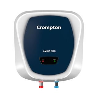 Crompton Amica Pro 25-L, 5 Star Rated Storage Water Heater with Superior Glassline Coated Tank, Powerful 2000W Heating Element, Rust Proof Plastic Body and Advanced 3 Level Safety (White and Blue)
