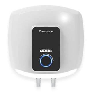 Crompton Solarium Qube 10-L 5 Star Rated Storage Water Heater (Geyser) with Free Installation and Connection Pipes (White)
