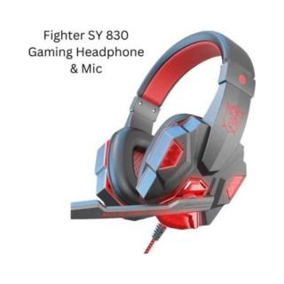 ENTWINO GamingHeadphone & Mic, Fighter SY830, Red LED Light, USB & 3.5 mm Jack Connector Wired Gaming  (Black and Red, On the Ear)
