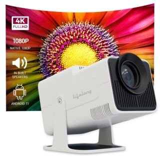 Lifelong Lightbeam Pro Smart Projector for Home,Native 1080P with 4K Support,4500 Lumens,Android 11 with Built-in Apps (Netflix,Prime,Yotutube) Rotatable Design,Speaker,WiFi,150" Max Display,White
