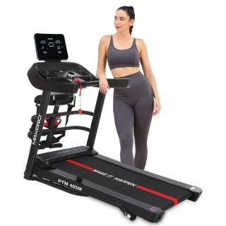 MAXPRO FORCE PRO 4.5 HP Peak DC Motorized Multifunction Folding Treadmill for home use with Massager,Max.Speed 14km/hr,Max.User Weight 110kgs,Fit Show App Support,Running Machine for Home gym(PTM405M)