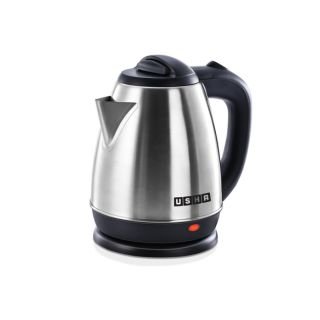 Usha Electric Kettle 1200W | 1.5L| Cool touch handle | Wider Mouth | Food-grade stainless steel | Safety with auto cut-off function (Silver & Black)
