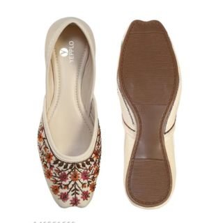 Yepplo Women's Designer Embroidery With Stone Work Ethnic Shoes