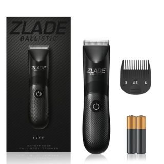 Zlade Ballistic LITE Manscaping Body Trimmer for Men, Beard, Body, Pubic Hair Grooming, Private Part Shaving, Waterproof, Cordless AAA Battery Powered, Smart Travel Lock 3 Second Long Press to Start